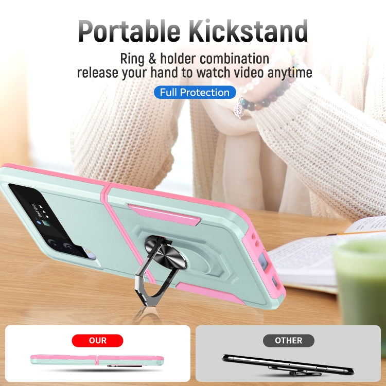 For Samsung Galaxy Z Flip4 Pioneer Armor PC + TPU Phone Case with Holder