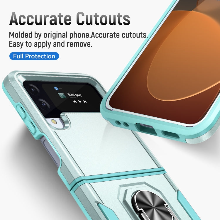 For Samsung Galaxy Z Flip4 Pioneer Armor PC + TPU Phone Case with Holder