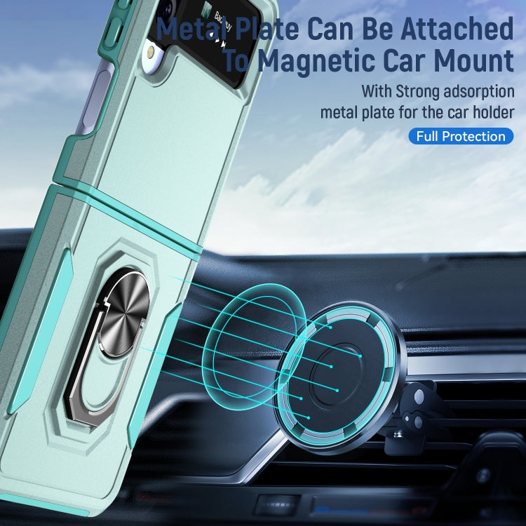 For Samsung Galaxy Z Flip4 Pioneer Armor PC + TPU Phone Case with Holder