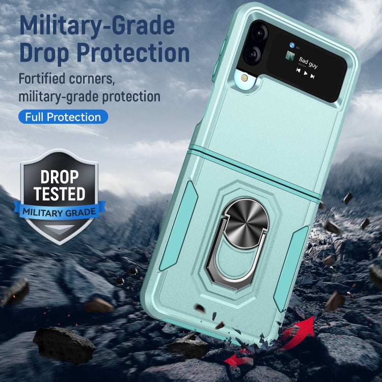 For Samsung Galaxy Z Flip4 Pioneer Armor PC + TPU Phone Case with Holder