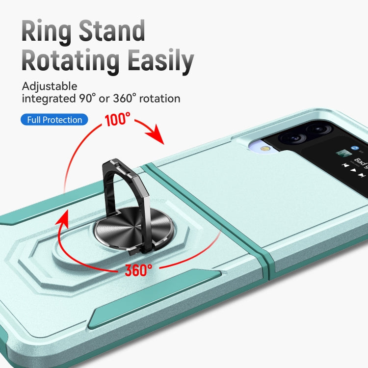 For Samsung Galaxy Z Flip4 Pioneer Armor PC + TPU Phone Case with Holder