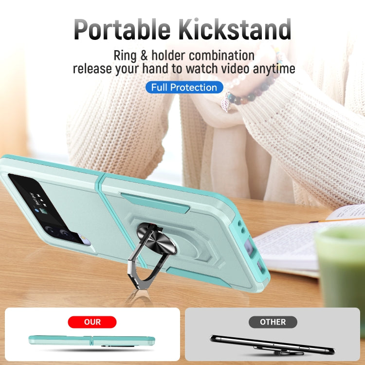 For Samsung Galaxy Z Flip4 Pioneer Armor PC + TPU Phone Case with Holder