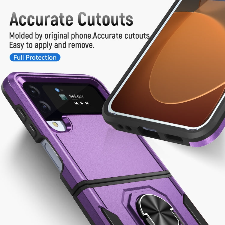 For Samsung Galaxy Z Flip4 Pioneer Armor PC + TPU Phone Case with Holder