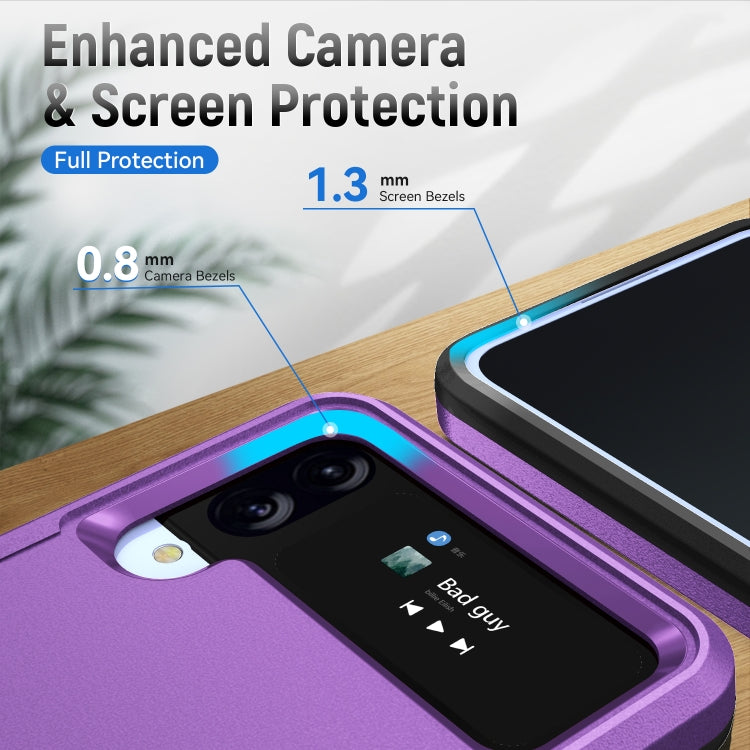 For Samsung Galaxy Z Flip4 Pioneer Armor PC + TPU Phone Case with Holder