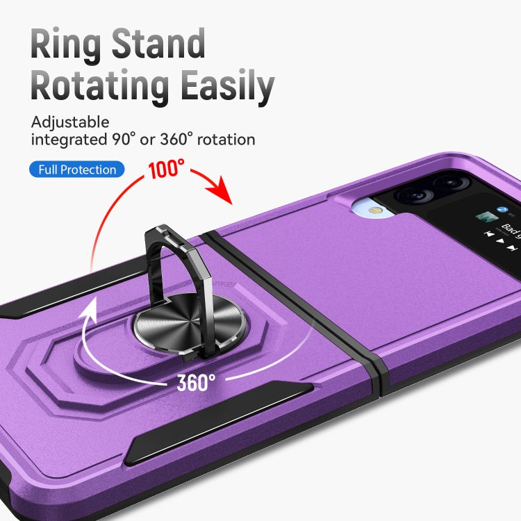 For Samsung Galaxy Z Flip4 Pioneer Armor PC + TPU Phone Case with Holder