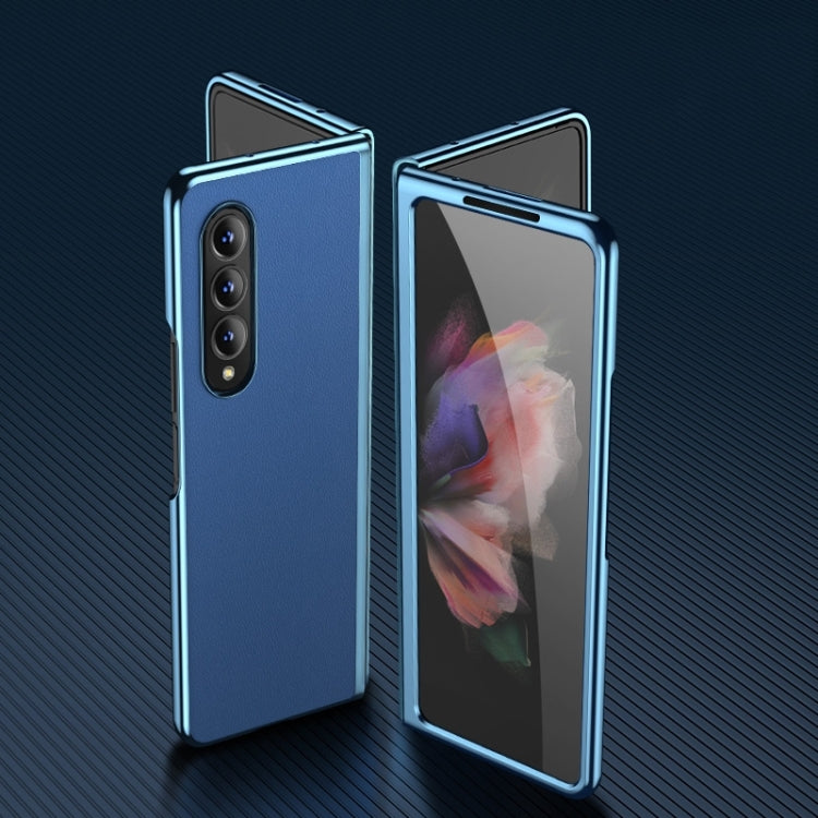 For Samsung Galaxy Z Fold4 Plating Leather Phone Case