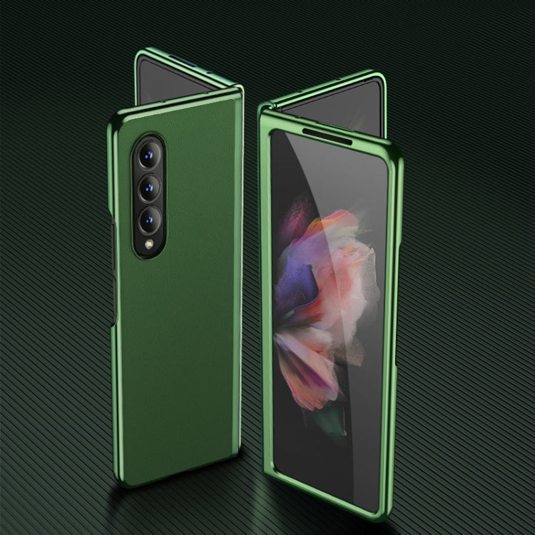 For Samsung Galaxy Z Fold4 Plating Leather Phone Case