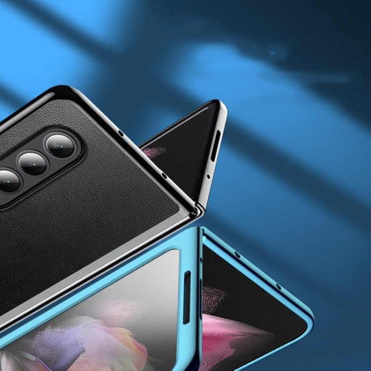 For Samsung Galaxy Z Fold4 Plating Leather Phone Case