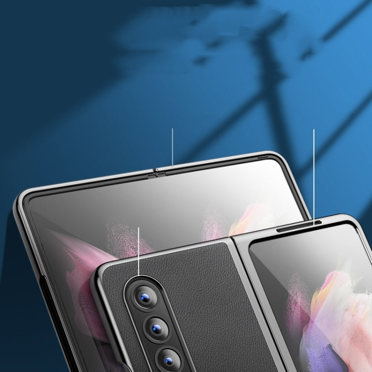 For Samsung Galaxy Z Fold4 Plating Leather Phone Case