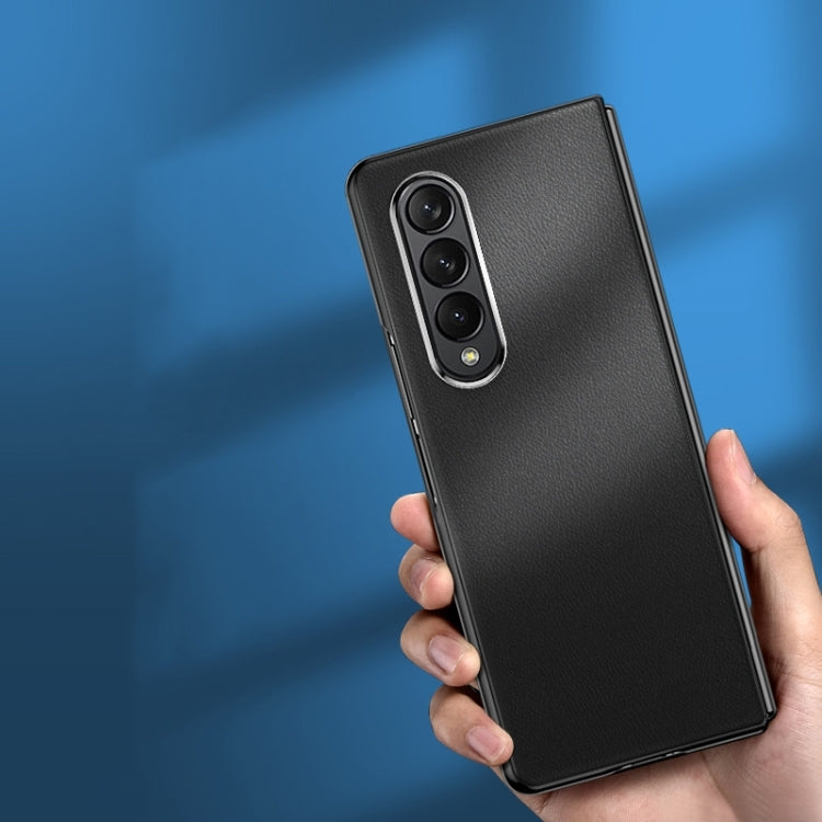 For Samsung Galaxy Z Fold4 Plating Leather Phone Case