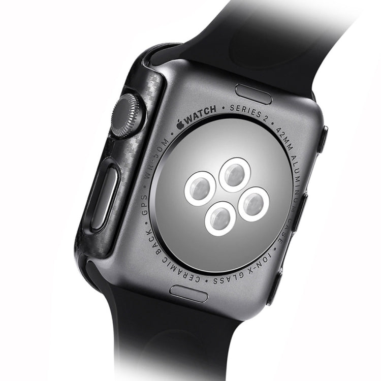 PC Carbon Fiber Frame Watch Case For Apple Watch Series 9 / 8 / 7 45mm(Black)