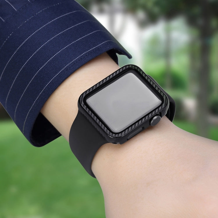 PC Carbon Fiber Frame Watch Case For Apple Watch Series 9 / 8 / 7 45mm(Black)