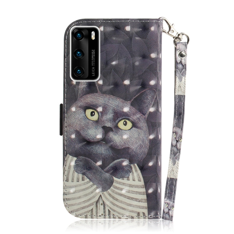 For Huawei P40 3D Painting Horizontal Flip Leather Case with Holder & Card Slot & Wallet & Lanyard