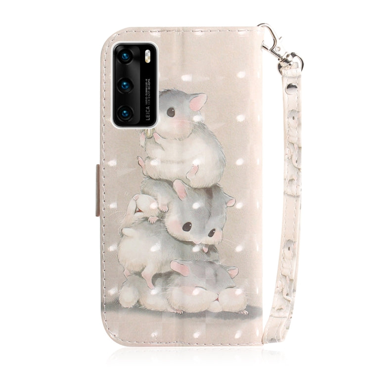For Huawei P40 3D Painting Horizontal Flip Leather Case with Holder & Card Slot & Wallet & Lanyard