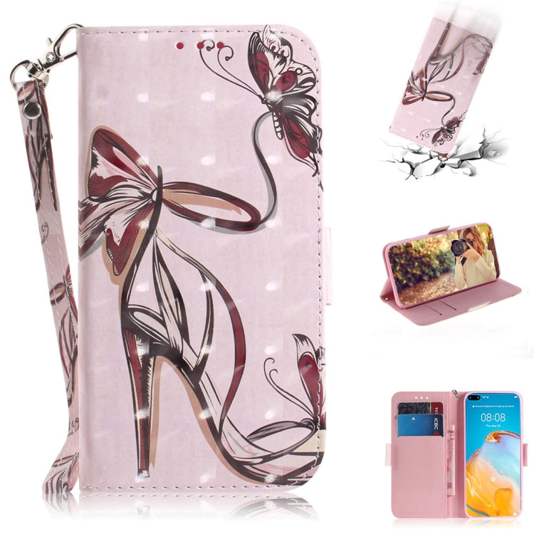 For Huawei P40 3D Painting Horizontal Flip Leather Case with Holder & Card Slot & Wallet & Lanyard