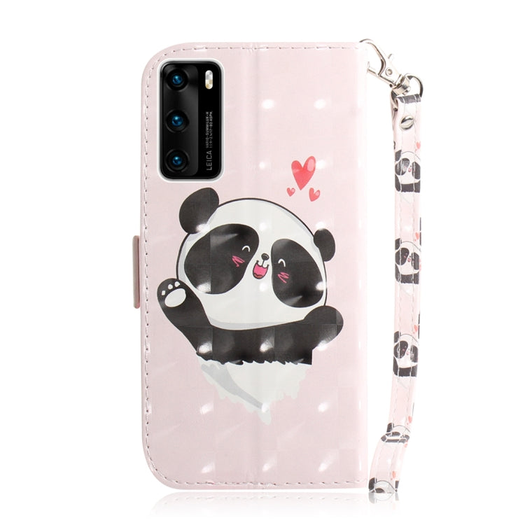For Huawei P40 3D Painting Horizontal Flip Leather Case with Holder & Card Slot & Wallet & Lanyard