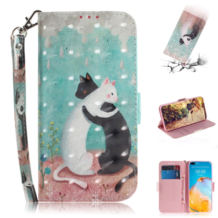 For Huawei P40 3D Painting Horizontal Flip Leather Case with Holder & Card Slot & Wallet & Lanyard