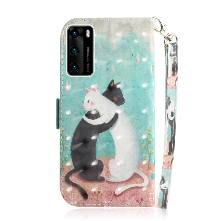 For Huawei P40 3D Painting Horizontal Flip Leather Case with Holder & Card Slot & Wallet & Lanyard