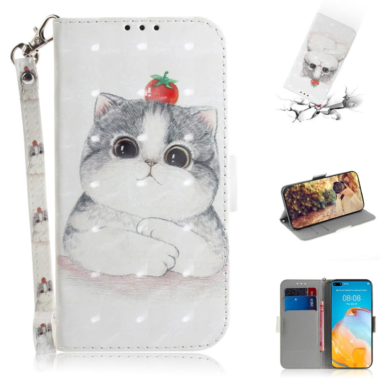 For Huawei P40 3D Painting Horizontal Flip Leather Case with Holder & Card Slot & Wallet & Lanyard