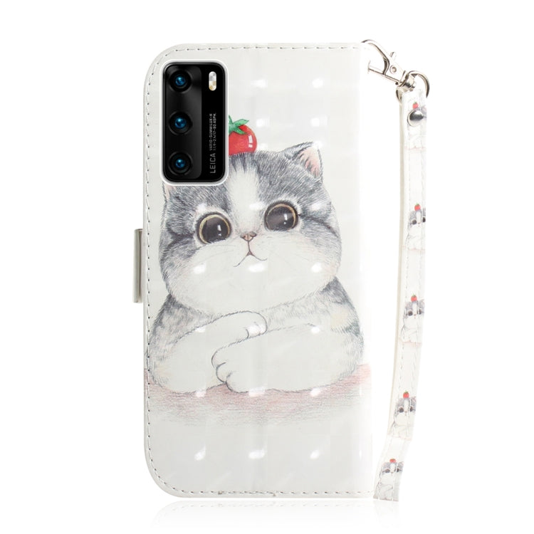 For Huawei P40 3D Painting Horizontal Flip Leather Case with Holder & Card Slot & Wallet & Lanyard