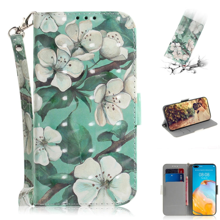 For Huawei P40 3D Painting Horizontal Flip Leather Case with Holder & Card Slot & Wallet & Lanyard
