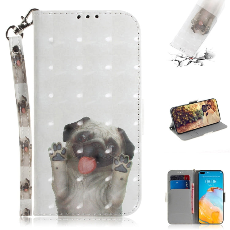 For Huawei P40 3D Painting Horizontal Flip Leather Case with Holder & Card Slot & Wallet & Lanyard