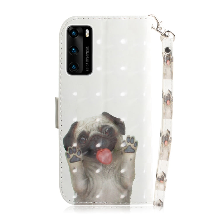 For Huawei P40 3D Painting Horizontal Flip Leather Case with Holder & Card Slot & Wallet & Lanyard