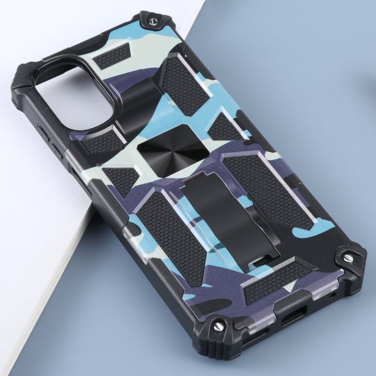 For Motorola Moto G22 Camouflage Armor Kickstand Magnetic Phone Case