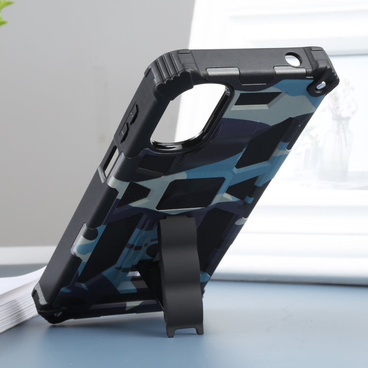 For Motorola Moto G22 Camouflage Armor Kickstand Magnetic Phone Case