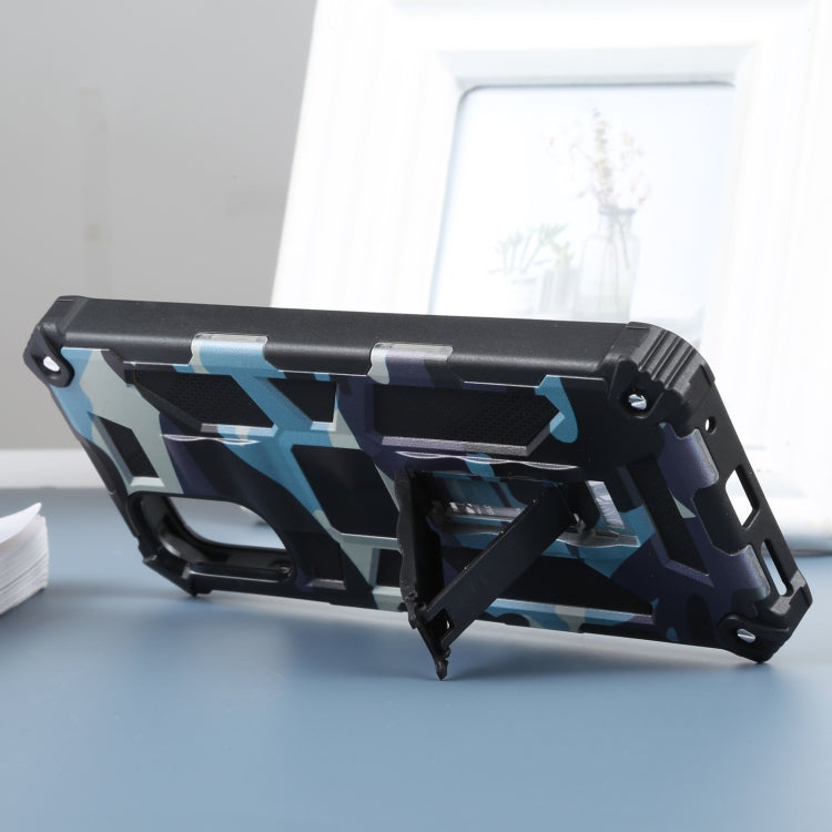 For Motorola Moto G22 Camouflage Armor Kickstand Magnetic Phone Case