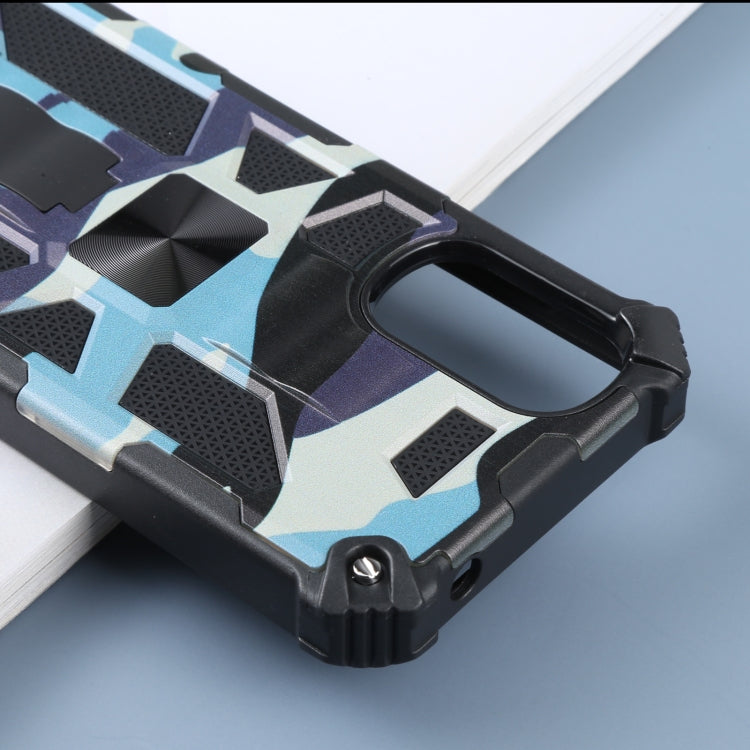 For Motorola Moto G22 Camouflage Armor Kickstand Magnetic Phone Case