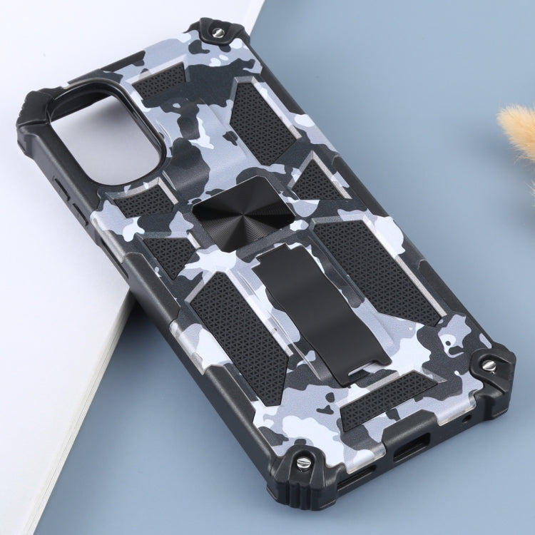 For Motorola Moto G22 Camouflage Armor Kickstand Magnetic Phone Case