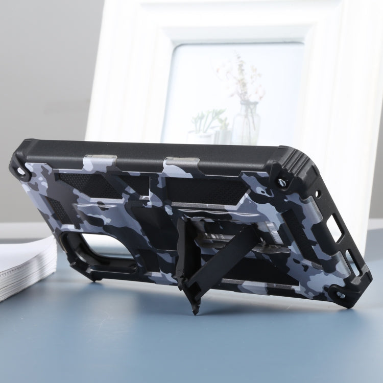 For Motorola Moto G22 Camouflage Armor Kickstand Magnetic Phone Case