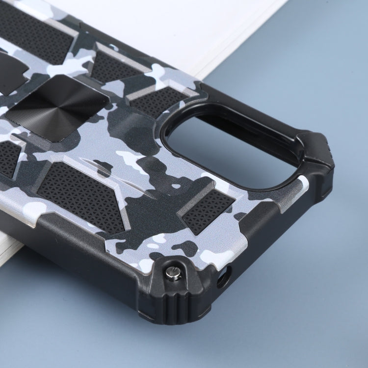 For Motorola Moto G22 Camouflage Armor Kickstand Magnetic Phone Case