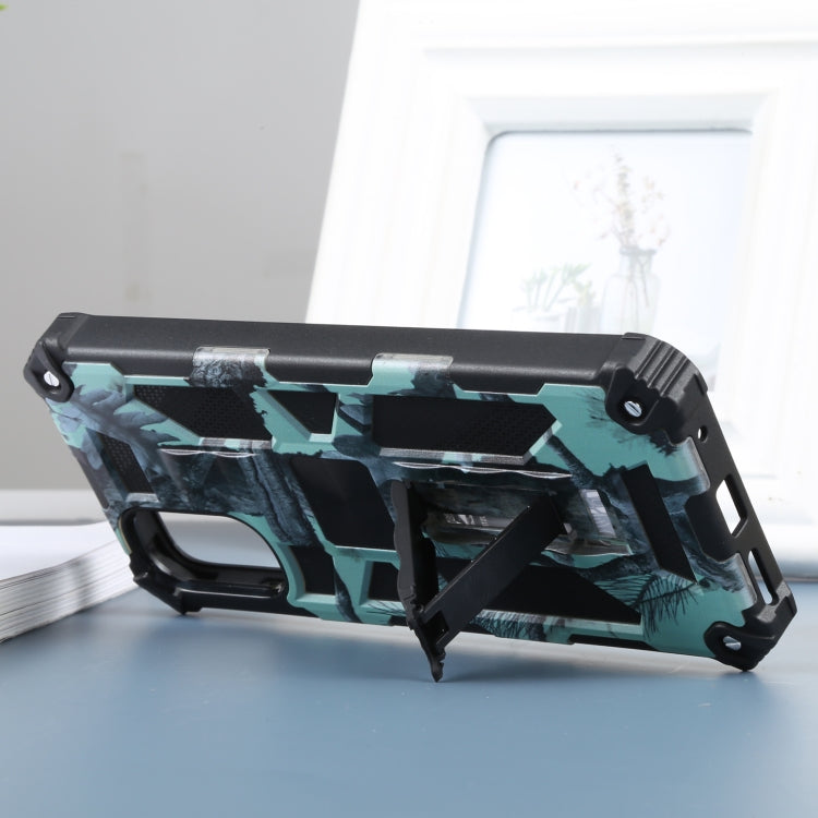 For Motorola Moto G22 Camouflage Armor Kickstand Magnetic Phone Case
