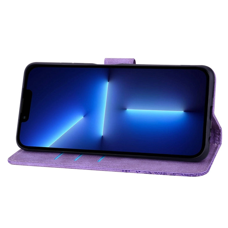 For iPhone 13 Pro Geometric Mandala Embossed Leather Phone Case