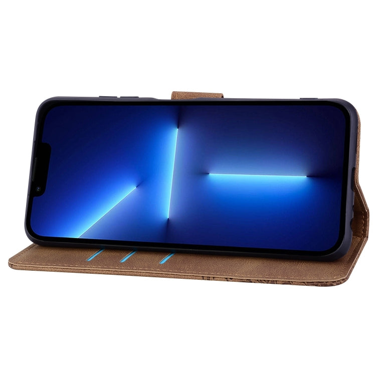 For iPhone 13 mini Geometric Mandala Embossed Leather Phone Case