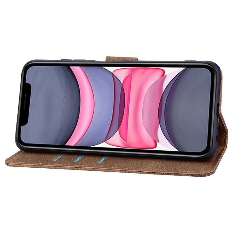 For iPhone 11 Geometric Mandala Embossed Leather Phone Case