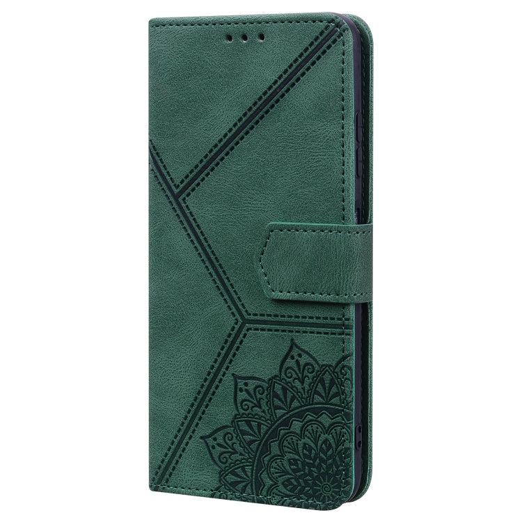 For iPhone XR Geometric Mandala Embossed Leather Phone Case