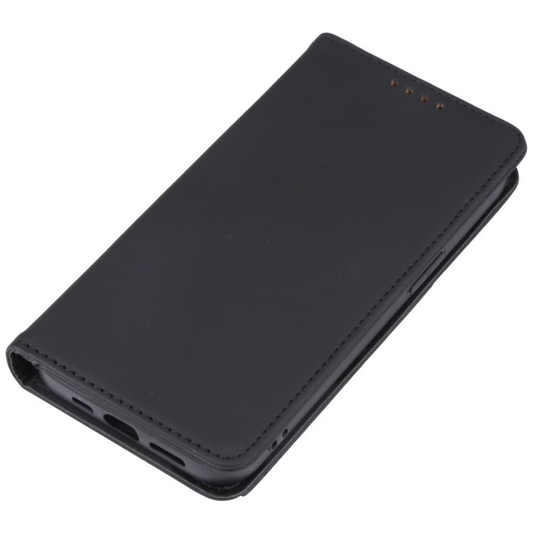 For iPhone 14 Plus Magnetism Skin Feel Card Holder Leather Phone Case