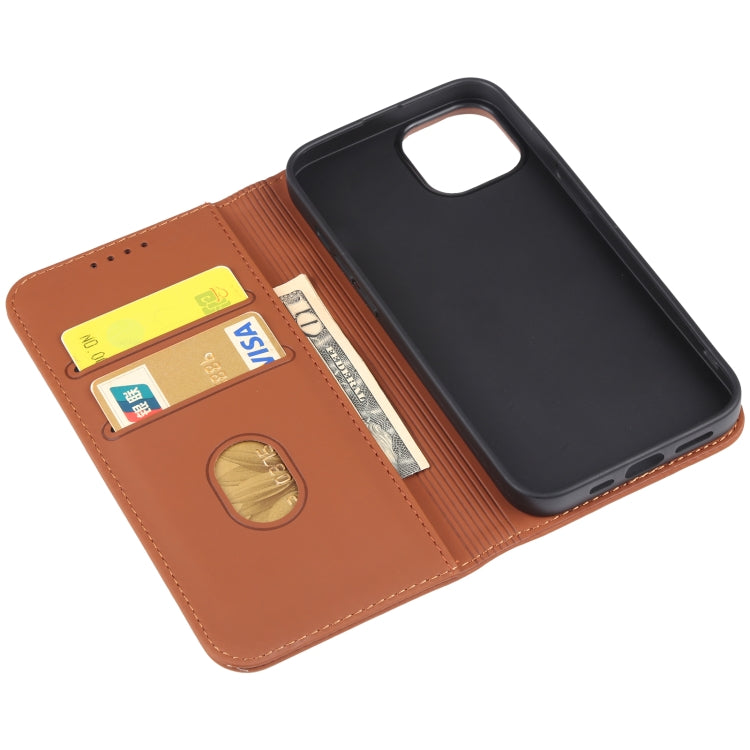 For iPhone 14 Plus Magnetism Skin Feel Card Holder Leather Phone Case