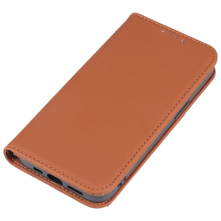 For iPhone 14 Plus Magnetism Skin Feel Card Holder Leather Phone Case