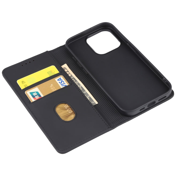 For iPhone 14 Pro Magnetism Skin Feel Card Holder Leather Phone Case
