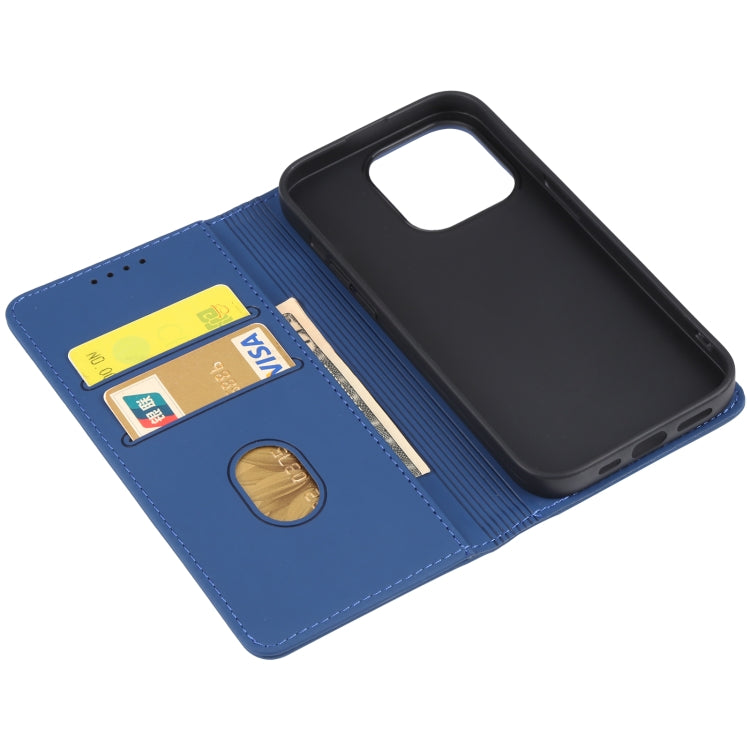 For iPhone 14 Pro Magnetism Skin Feel Card Holder Leather Phone Case