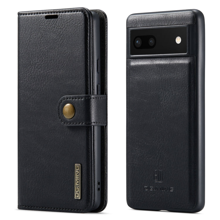 For Google Pixel 6A DG.MING Crazy Horse Texture Detachable Magnetic Leather Phone Case