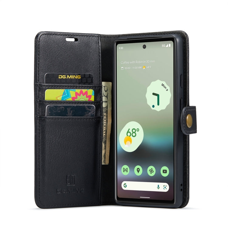 For Google Pixel 6A DG.MING Crazy Horse Texture Detachable Magnetic Leather Phone Case