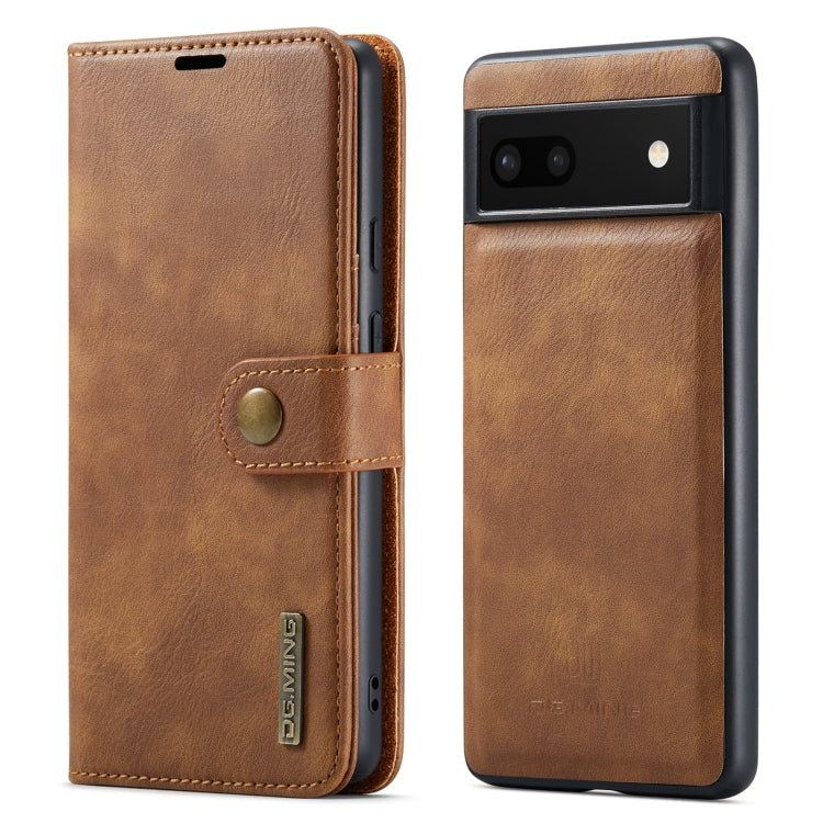 For Google Pixel 6A DG.MING Crazy Horse Texture Detachable Magnetic Leather Phone Case
