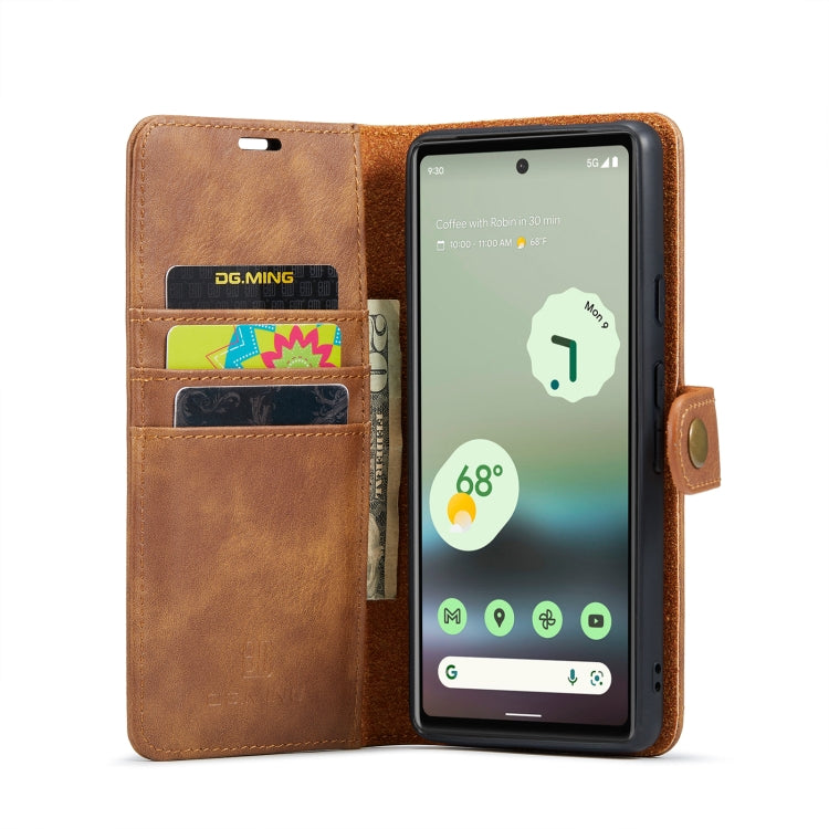 For Google Pixel 6A DG.MING Crazy Horse Texture Detachable Magnetic Leather Phone Case