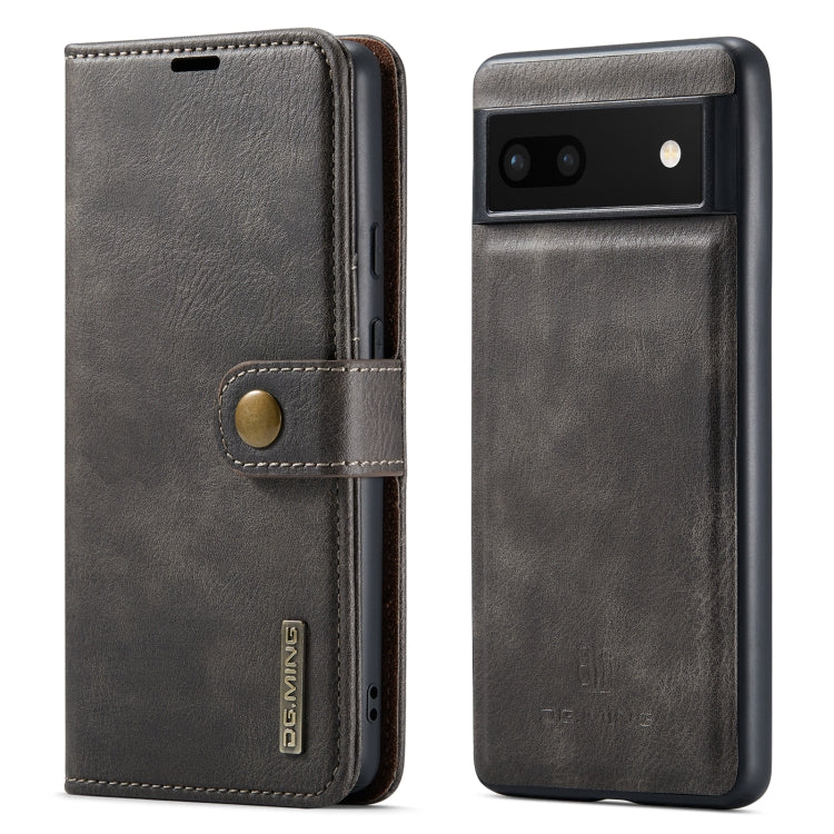 For Google Pixel 6A DG.MING Crazy Horse Texture Detachable Magnetic Leather Phone Case