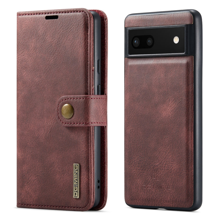 For Google Pixel 6A DG.MING Crazy Horse Texture Detachable Magnetic Leather Phone Case